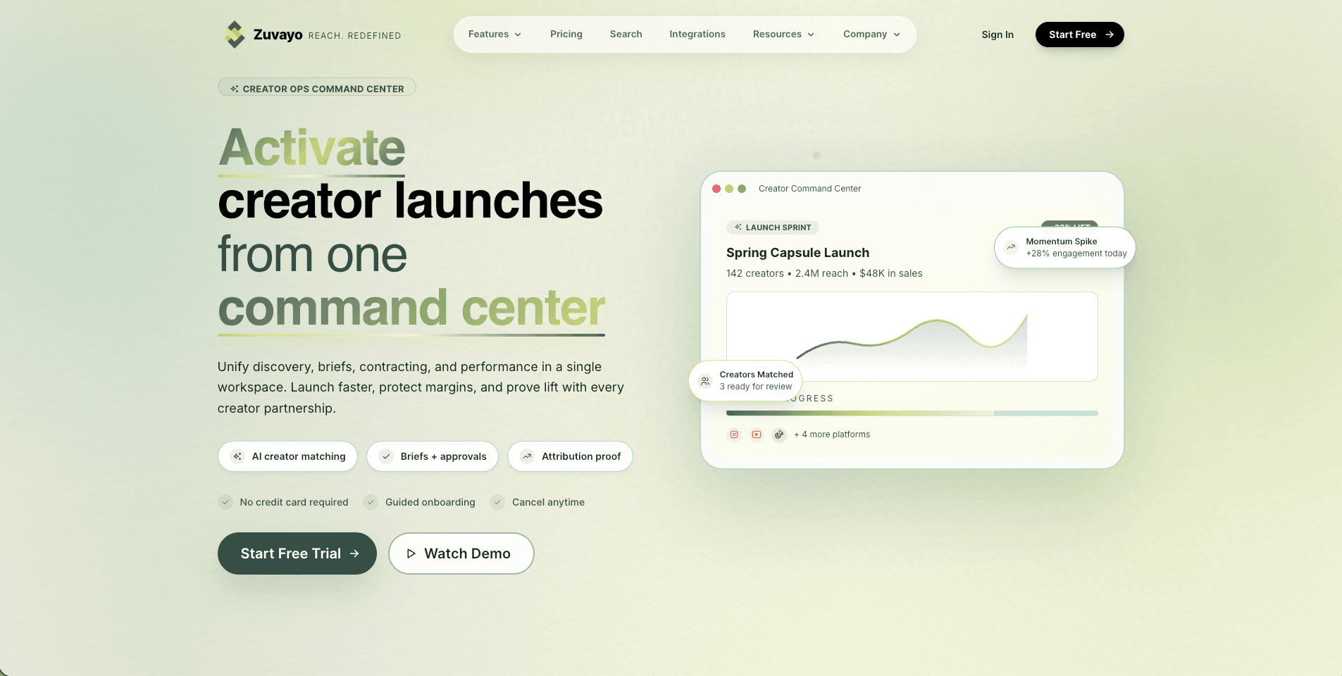 Zuvayo product screenshot